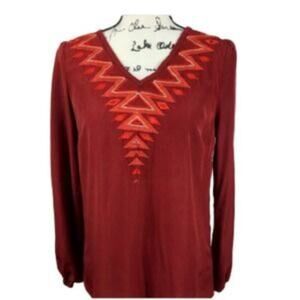 Callie Mac V Neck Long Sleeve Top Size Small